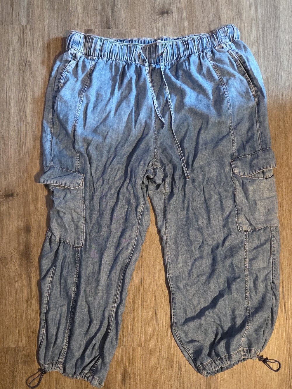 Lane Bryant Light Blue Denim Wide Leg Cargo Jeans
